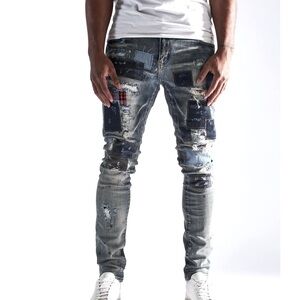 MEN EMBELLISH Silas Denim (Blue) Skinny Jean